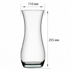 Ваза для цветов, высота 255 мм, стекло, PASABAHCE "ФЛОРА", фирменная подарочная упаковка, 43737