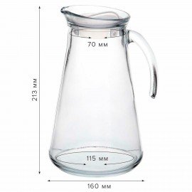 Кувшин прозрачный с крышкой, объем 1500 мл, стекло, PASABAHCE "ФЕРАХ", фирменная подарочная упаковка, 80353