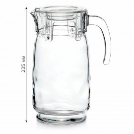 Кувшин прозрачный с крышкой, объем 1650 мл, стекло, PASABAHCE "АКВАТИК", фирменная подарочная упаковка, 43324