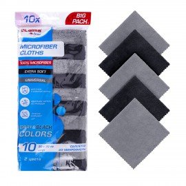 Салфетки из МИКРОФИБРЫ 30 х 30 см, GRAY & BLACK, big pack, КОМПЛЕКТ 10 штук, 180 г/м2, LAIMA HOME, 700610