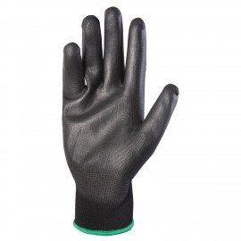 Перчатки нейлоновые JETA SAFETY, полиуретановое покрытие, КОМПЛЕКТ 12 пар, размер 9 (L), черные, JP011b, JP011b-L