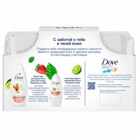 Подарочный набор DOVE "Клубника и лайм": крем-гель для душа 250 мл + антиперспирант шариковый 50 мл