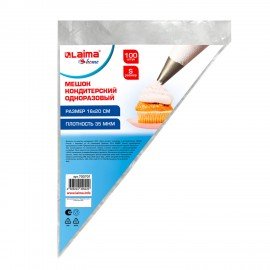 Мешок кондитерский одноразовый 16 х 20 см, размер S, КОМПЛЕКТ 100 штук, 35 мкм, LAIMA Home, 700701