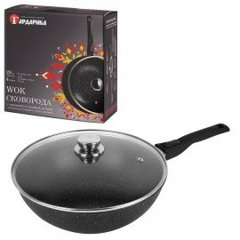 Сковорода ВОК 28 см с крышкой, пятислойное антипригарное покрытие, съёмная ручка, ГАРДАРИКА "Орион", 0728-04-01-10