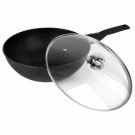 Сковорода ВОК 28 см с крышкой, пятислойное антипригарное покрытие, съёмная ручка, ГАРДАРИКА "Орион", 0728-04-01-10