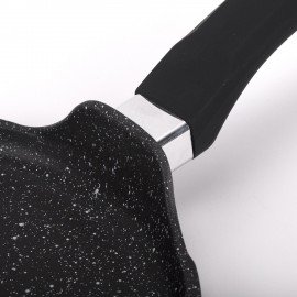 Сковорода блинная 22 см антипригарное покрытие, soft-touch ручка, МЕЧТА "Гранит Black", черная, 12802