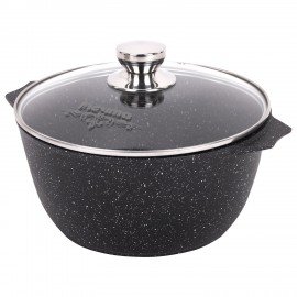 Кастрюля 4 л с жаропрочной крышкой 24 см, антипригарное покрытие, МЕЧТА "Гранит Black", 44802