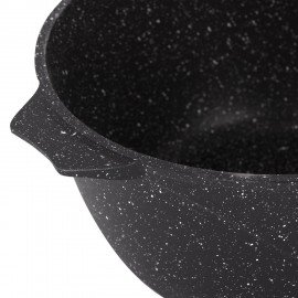 Кастрюля 4 л с жаропрочной крышкой 24 см, антипригарное покрытие, МЕЧТА "Гранит Black", 44802