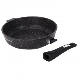 Сковорода индукционная 26 см, съемная soft-touch ручка, антипригарное покрытие, МЕЧТА "Гранит", 026802И