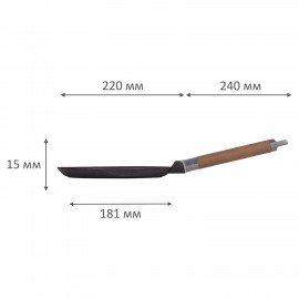 Сковорода блинная чугунная 22 см со съемной ручкой (подходит для индукции), ГАРДАРИКА, 0822