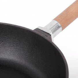 Сковорода сотейник чугунная 28 см со съемной ручкой (подходит для индукции), ГАРДАРИКА, 0328