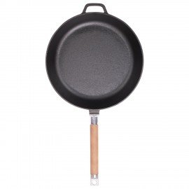 Сковорода сотейник чугунная 28 см со съемной ручкой (подходит для индукции), ГАРДАРИКА, 0328