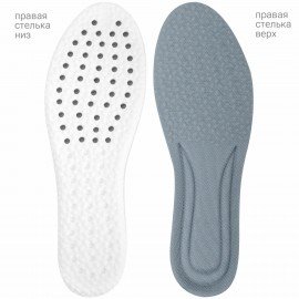 Стельки для обуви АНАТОМИЧЕСКИЕ ДЫШАЩИЕ, материал PU PRO, размер RU 34-39 / EU 35-40, с линиями выреза, SHEGRA (ШЕГРА), 700738