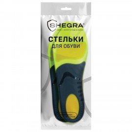 Стельки для кроссовок СПОРТИВНЫЕ КАРКАСНЫЕ, материал PU PRO SPORT, размер RU 40-41 / EU 41-42, с линиями выреза, SHEGRA (ШЕГРА), 700767