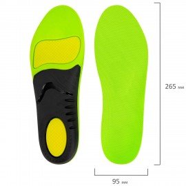 Стельки для кроссовок СПОРТИВНЫЕ КАРКАСНЫЕ, материал PU PRO SPORT, размер RU 40-41 / EU 41-42, с линиями выреза, SHEGRA (ШЕГРА), 700767