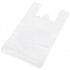 Пакет "майка" КОМПЛЕКТ 100 штук, 28+15х55, ПНД белый, 15 мкм, LAIMA, 700787