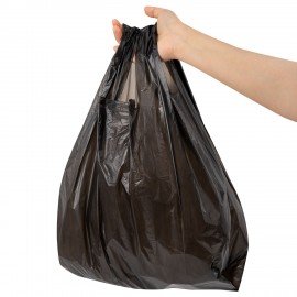 Пакет "майка" КОМПЛЕКТ 100 штук, 28+15х55, ПНД черный, 15 мкм, LAIMA, 700788