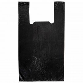 Пакет "майка" КОМПЛЕКТ 100 штук, 30+18х55, ПНД черный, 15 мкм, LAIMA, 700789