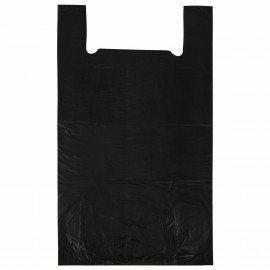 Пакет "майка" КОМПЛЕКТ 50 штук, 40+18х70, ПНД черный 25 мкм, LAIMA, 700792