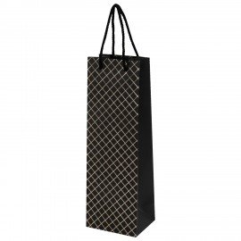Пакет подарочный под бутылку (1штука) 13х9x36см (B) "Leather Bottle Bag", ассорти, ЗОЛОТАЯ СКАЗКА, 700802