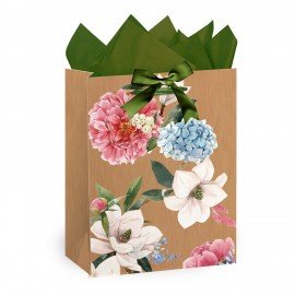 Пакет подарочный (1 штука) 18х10х23см (M) "Flowers", ассорти, глиттер, c тишью, ЗОЛОТАЯ СКАЗКА, 700808