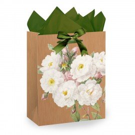 Пакет подарочный (1 штука) 18х10х23см (M) "Flowers", ассорти, глиттер, c тишью, ЗОЛОТАЯ СКАЗКА, 700808