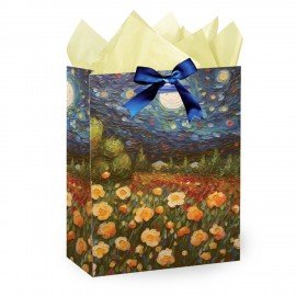 Пакет подарочный (1 штука) 18х10х23см (M) "3D Flowers", ассорти, с тишью, ЗОЛОТАЯ СКАЗКА, 700809