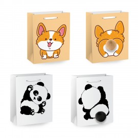 Пакет подарочный (1 штука) 18х10х23см (M) "Fluffy Tail", ассорти, пушистый хвостик, ЗОЛОТАЯ СКАЗКА, 700810