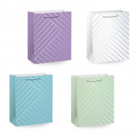 Пакет подарочный (1 штука) 18х10х23см (M) "Leather Bag", ассорти, с тиснением, ЗОЛОТАЯ СКАЗКА, 700811