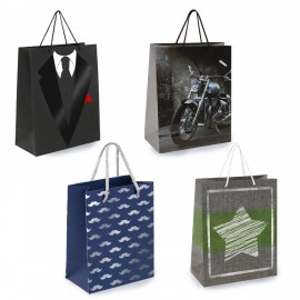 Пакет подарочный (1 штука) 26х13х32см (L) "Man Style", ассорти, фольга, выборочный лак, ЗОЛОТАЯ СКАЗКА, 700813