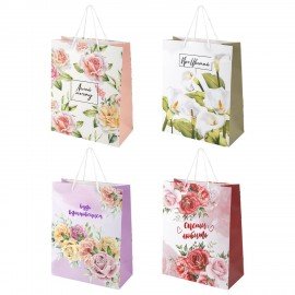 Пакет подарочный (1 штука) 26х13х32см (L) "Woman Collection", ассорти, фольга, ЗОЛОТАЯ СКАЗКА, 700814