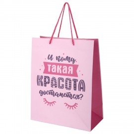 Пакет подарочный (1 штука) 26х13х32см (L) "For Girl", ассорти, крафт, ЗОЛОТАЯ СКАЗКА, 700815