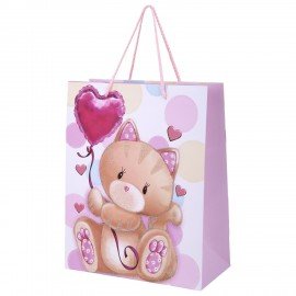 Пакет подарочный (1 штука) 26х13х32см (L) "Lovely Animals", ассорти, глиттер, ЗОЛОТАЯ СКАЗКА, 700816