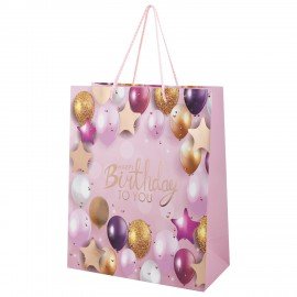 Пакет подарочный (1 штука) 26х13х32см (L) "Party Collection", ассорти, глиттер, фольга, ЗОЛОТАЯ СКАЗКА, 700817