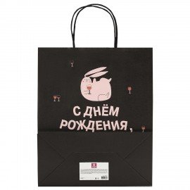 Пакет подарочный (1 штука) 26х13х32см (L) "Funny Mix", ассорти, крафт, ЗОЛОТАЯ СКАЗКА, 700820