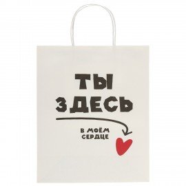 Пакет подарочный (1 штука) 26х13х32см (L) "Love Story", ассорти, крафт, ЗОЛОТАЯ СКАЗК, 700821