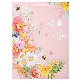 Пакет подарочный (1 штука) 33х13х45см (XL) "Flower Mix", ассорти, глиттер, фольга, ЗОЛОТАЯ СКАЗКА, 700825