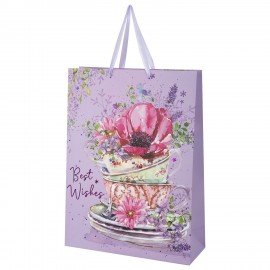 Пакет подарочный (1 штука) 33х13х45см (XL) "Flower Mix", ассорти, глиттер, фольга, ЗОЛОТАЯ СКАЗКА, 700825
