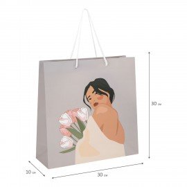 Пакет подарочный (1 штука) 30х10х30см "Lady", ассорти, ламинированный, ЗОЛОТАЯ СКАЗКА, 700832