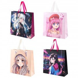 Пакет подарочный (1 штука) 30х10х30см "Anime", ассорти, ламинированный, ЗОЛОТАЯ СКАЗКА, 700833