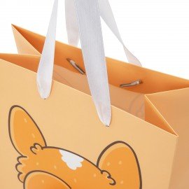 Пакет подарочный (1 штука) 18х10х23см (M) "Corgi's Tail", пушистый хвостик, ЗОЛОТАЯ СКАЗКА, 700835