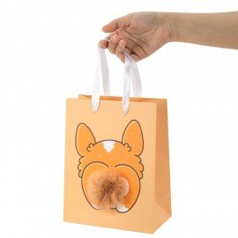 Пакет подарочный (1 штука) 18х10х23см (M) "Corgi's Tail", пушистый хвостик, ЗОЛОТАЯ СКАЗКА, 700835