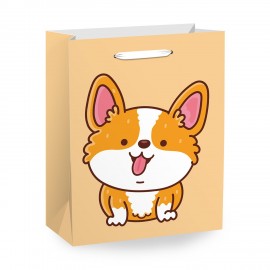 Пакет подарочный (1 штука) 18х10х23см (M) "Corgi's Tail", пушистый хвостик, ЗОЛОТАЯ СКАЗКА, 700835