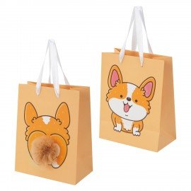 Пакет подарочный (1 штука) 18х10х23см (M) "Corgi's Tail", пушистый хвостик, ЗОЛОТАЯ СКАЗКА, 700835