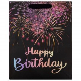 Пакет подарочный (1 штука) 26x13x32см (L) "LED Bag", черный, ЗОЛОТАЯ СКАЗКА, 700836