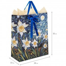 Пакет подарочный (1 штука) 26х13х32см (L) "3D Flower", с тишью, ЗОЛОТАЯ СКАЗКА, 700837