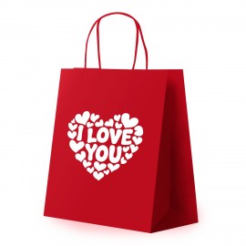 Пакет подарочный (1 штука) 26х13х32см (L) "Love Kraft", крафт, ЗОЛОТАЯ СКАЗКА, 700843