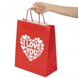 Пакет подарочный (1 штука) 26х13х32см (L) "Love Kraft", крафт, ЗОЛОТАЯ СКАЗКА, 700843