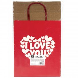 Пакет подарочный (1 штука) 26х13х32см (L) "Love Kraft", крафт, ЗОЛОТАЯ СКАЗКА, 700843