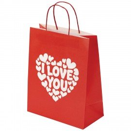 Пакет подарочный (1 штука) 26х13х32см (L) "Love Kraft", крафт, ЗОЛОТАЯ СКАЗКА, 700843